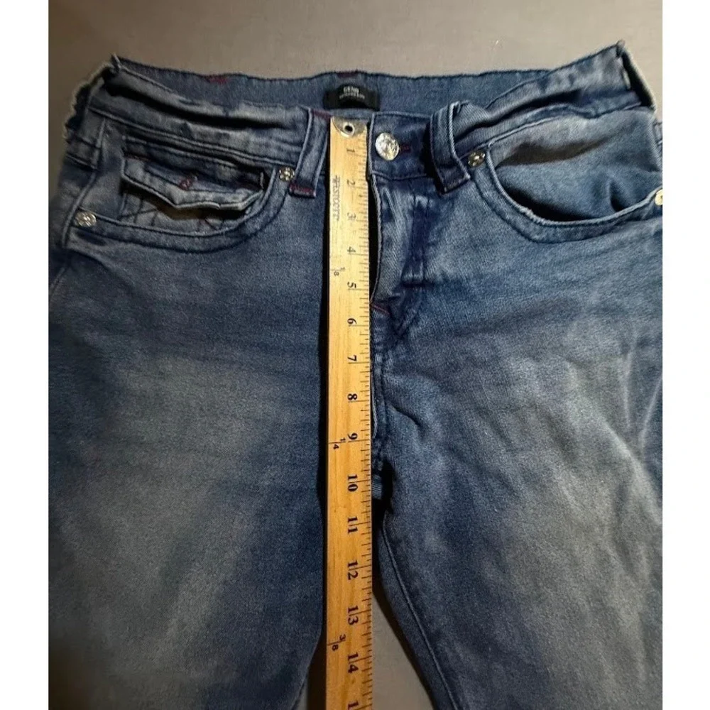 True Religion‎ Geno Jeans Mens 33 Blue Fringe Hem Denim Flap Pocket 33X30.